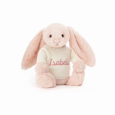 Jellycat Bashful Blush Bunny with Cream Jumper USA | 94812LYBK